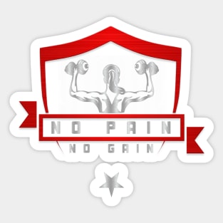 No pain No gain women Gym Sticker